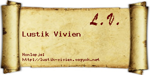 Lustik Vivien névjegykártya